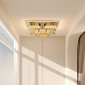 Crystal LED Flush Mount Ceiling Light with Remote Control