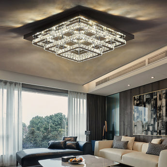 Glamourous Crystal Square LED Ceiling Light