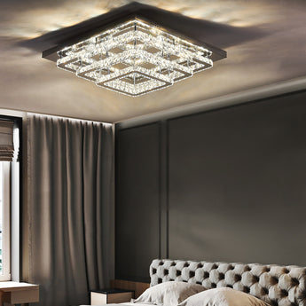 Glamourous Crystal Square LED Ceiling Light