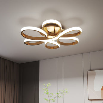 Golden Acrylic LED Semi-Flush Mount Ceiling Light