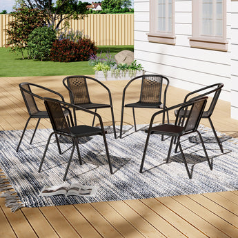 Black Outdoor Dining Chairs Set of 6