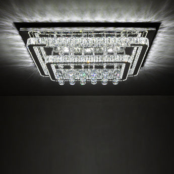 Elegant Crystal LED Flush Mount Ceiling Light 80CM