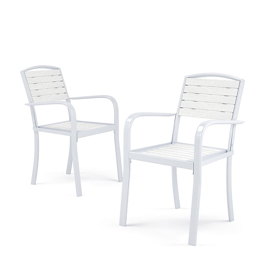 Wood Plastic Composite Outdoor Dining Armchairs Set of 4