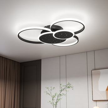 Modern Circles Black Finish  Starry Sky LED Ceiling Light