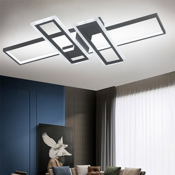 Modern Geometric Black Frame LED Ceiling Light