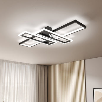 Modern Geometric Black Frame LED Ceiling Light