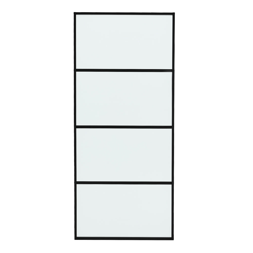 Framed Transparent Glass Sliding Door without Sliding Hardware Kit
