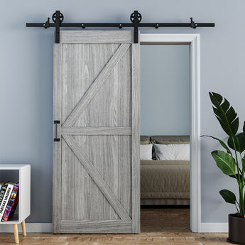 213cm H Wooden Barn Door Sliding Doors with 200cm L Sliding Kit