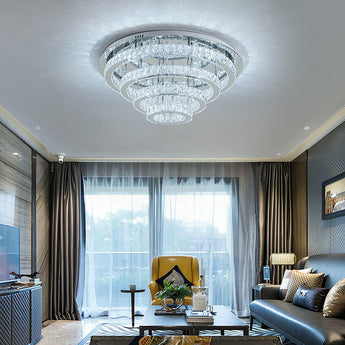 4-Tier Chic Crystal Flush Mount Ceiling Light Living and Home 