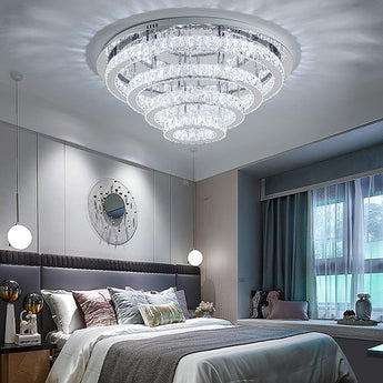 4-Tier Chic Crystal Flush Mount Ceiling Light Living and Home 