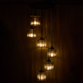 6-Light Crystal Ceiling Pendant Light Fixture