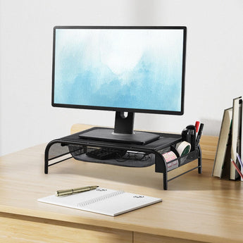 Metal Mesh Monitor Stand Riser with Drawer Living and Home 