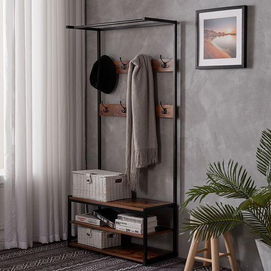 Metal-Framed Hallway Coat Rack with Hanger