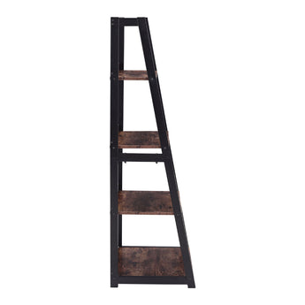 5-Tier Metal-Framed Open Shelf Ladder Bookcase