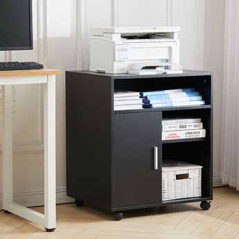 Black Filing Cabinet Printer Stand for Medium to Large Printers