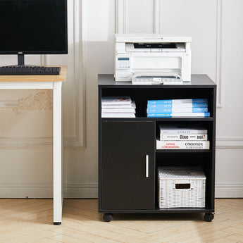 Black Filing Cabinet Printer Stand for Medium to Large Printers