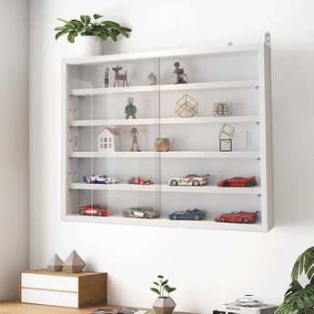 White Wall-Mounted Display Cabinet with Acrylic Front Living and Home 