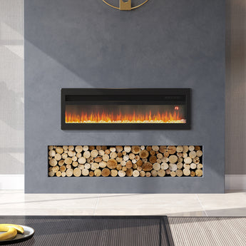 40 Inch Wall Mounted/Freestanding Electric Fireplace with Adjustable Flames