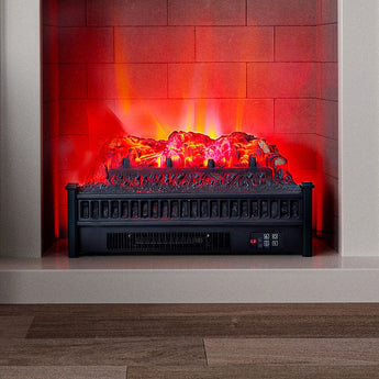 Modern Insert Log Electric Fireplace with Realistic Ember Bed Living and Home 