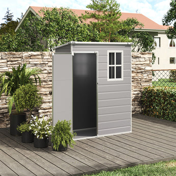 91CM Depth Plastic Lockable Garden Storage Shed with Window