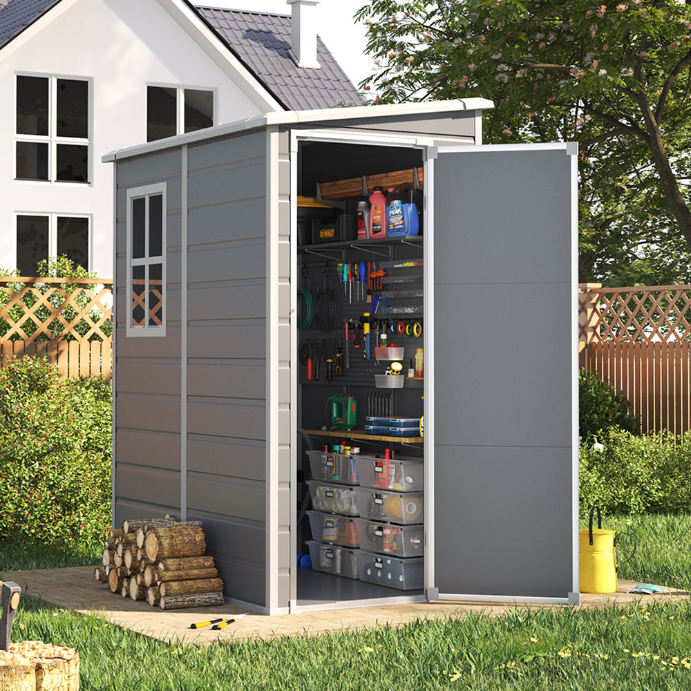 122CM Depth Plastic Lockable Garden Storage Shed Window