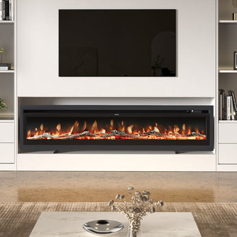 100 Inch Electric Fireplace with Remote 12 Flame Colours 1800W Living and Home 