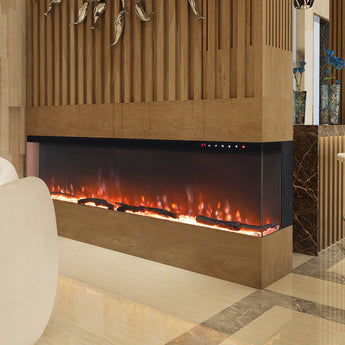 60 Inch Recessed/Freestanding Electric Fireplace