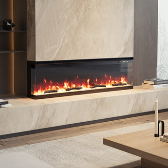 60 Inch Recessed/Freestanding Electric Fireplace