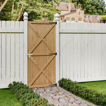 183CM H Natural Pine Wood Garden Gate