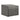 Lockable grey metal outdoor bike storage shed, side view with door latch