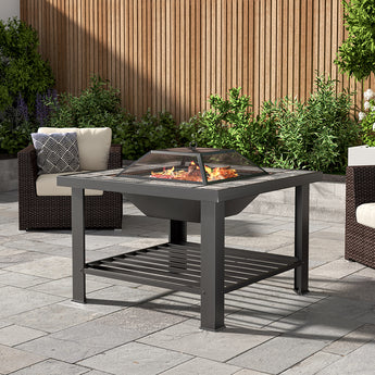 76cm W Multifunctional Outdoor Square Fire Pit