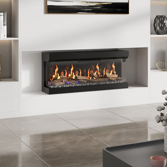 50 Inch 3-Sided Modern Smart Electric Fireplace