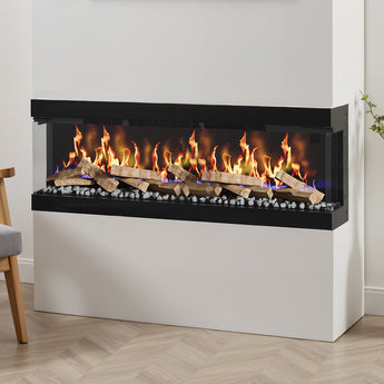 60inch 3-Sided Smart Electric Fireplace with Remote Control