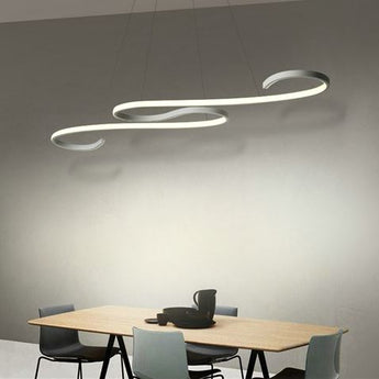 Modern LED Pendant in S Shape Pendant Living and Home W 108 x T 19 x H 120 cm Dimmable Warm Glow