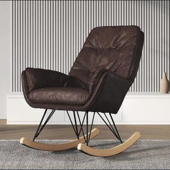 PU Leather/Velvet Upholstered Nursery Rocking Chair