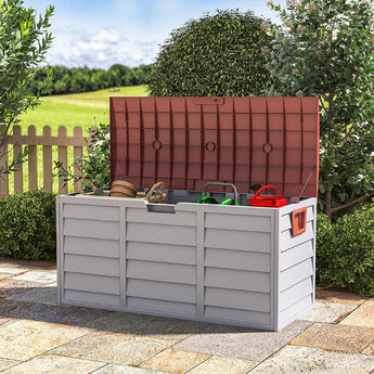 290L Plastic Lockable Waterproof Garden Storage Box with Cover