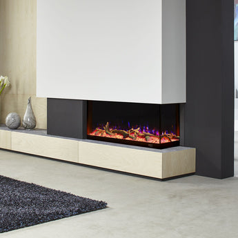Modern Recessed Electric Fireplace with Remote & 12 Flame Colours