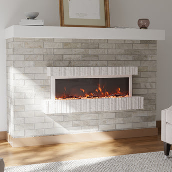 Wall Mounted Electric Fireplace with Adjustable Flame Brightness