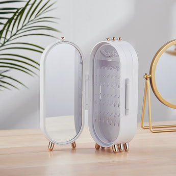 Portable Dustproof Jewellery Box with Mirror
