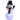 Inflatable snowman with black top hat, carrot nose, red-green scarf; soft purple glow