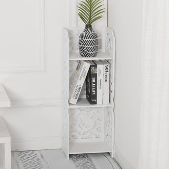 3-Tier Rustic Small White Storage Display BookCase