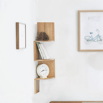 3-Tier/5-Tier Wooden Floating Corner Shelf