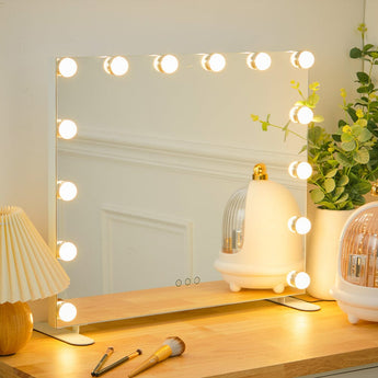 LED Lighted Vanity Mirror with 14 Bulbs for Dressing Room and Bedroom Living and Home 