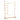 Natural bamboo clothes rack with hanging bar, side hooks, and open lower shelf area
