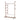 Brown bamboo clothes rack with hanging bar, side hooks, and lower shelf on casters