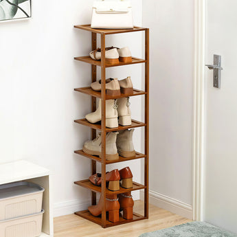 7 Tiers Natural Bamboo Shoe Rack Organizer Shelf Entryway Hallway