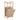 Bamboo hamper basket with pull-out liner bag extended, open wooden frame and inner bag