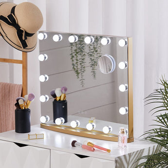 Hollywood Lighted Rectangle LED Metal Makeup Mirror Living and Home 