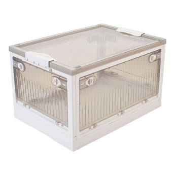 Transparent Folding Storage Box Clothing Organizer with Wheels