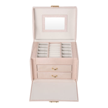 Multi-Function Faux Leather Jewellery Storage Box with Drawers